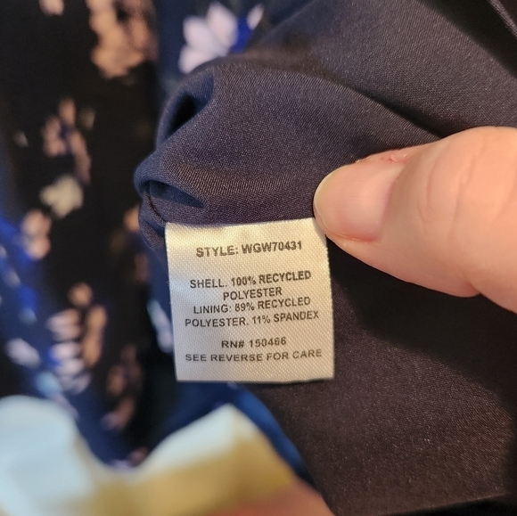 41 Hawthorn Sleeveless Split V-Neck Dark Navy Floral Dress Size Small - Picture 9 of 12